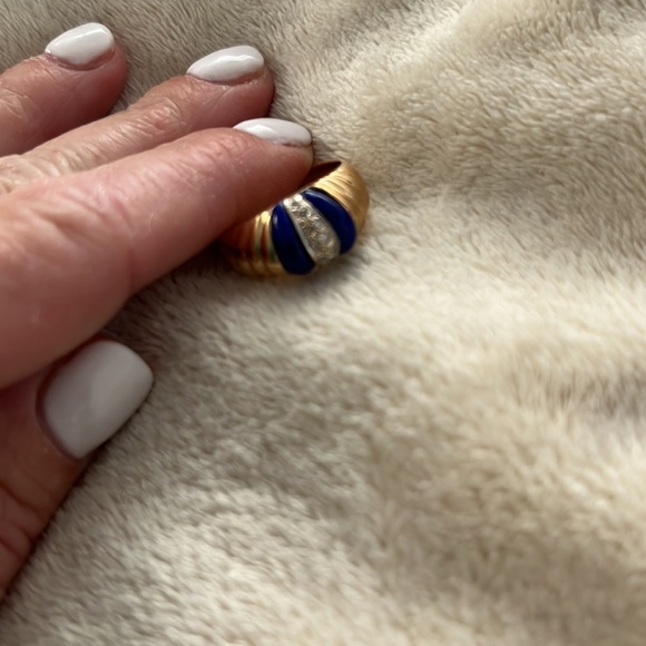 Lapis Lazuli 14KT gold with diamonds - Picture 3 of 4